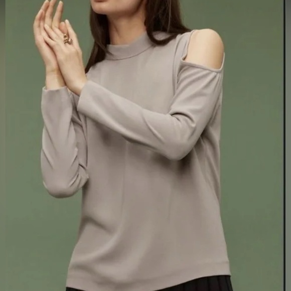 Wilfred by Aritzia; olive colored open shoulder blouse; size small - Picture 1 of 3